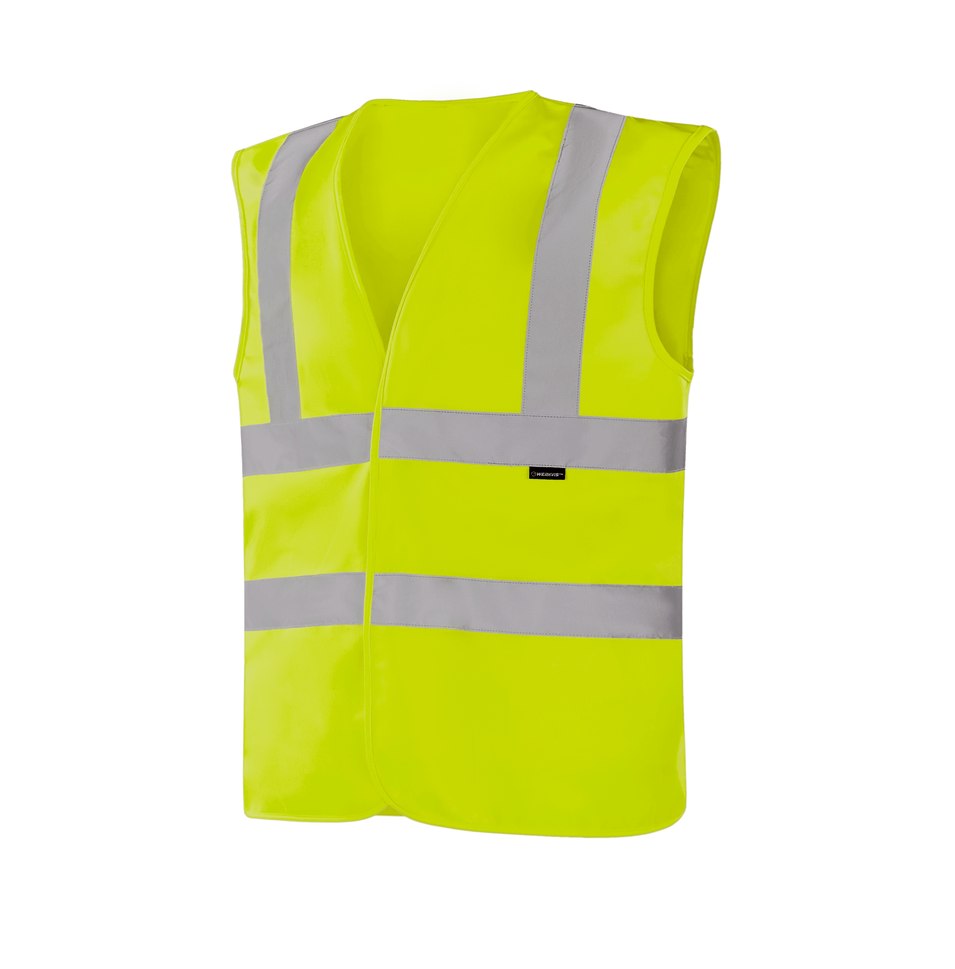 SAARBRUCKEN WV203 fluorescent yellow hi-vis vest with reflective bands
